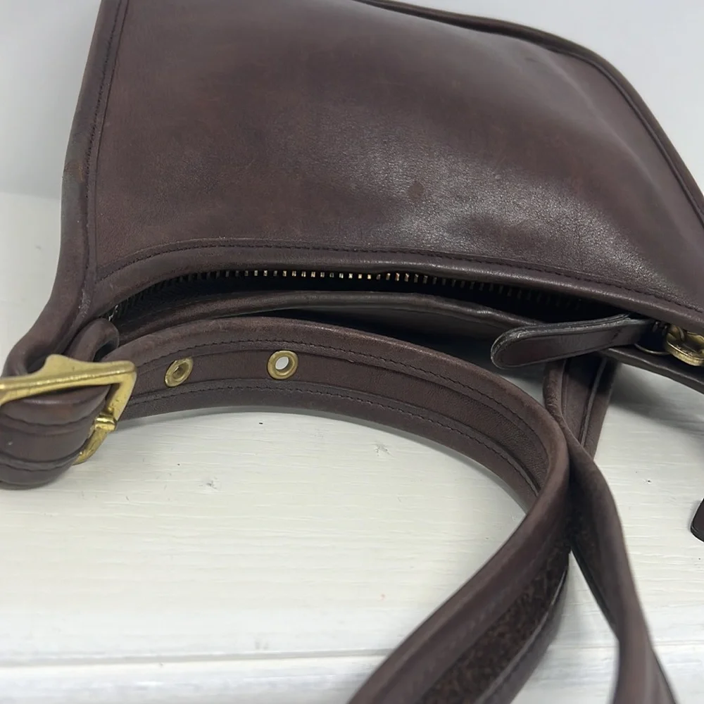 Coach Dark Brown Leather Hobo Bag with Gold Hardware - Picture 7 of 15